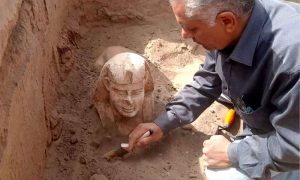 Egypt, Archaeology, Dig, Mini-Sphinx