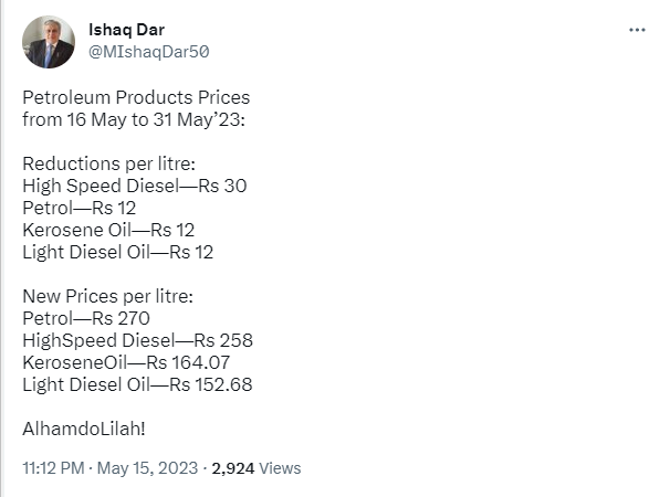 Pakistan, Government, Finance Minister, Ishaq Dar, Petrol, Diesel, Prices, Market