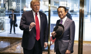 Trump Meets Ex-Japanese PM Taro Aso in New York