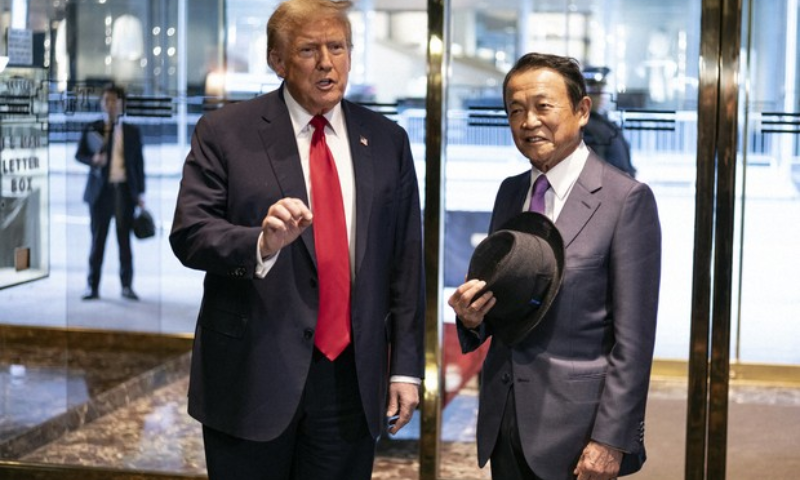 Trump Meets Ex-Japanese PM Taro Aso in New York