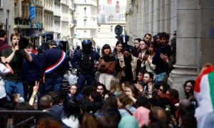 Paris Police break up pro Palestinian rally outside Sorbonne University